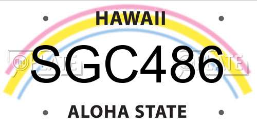 SGC486 Hawaii License Plate