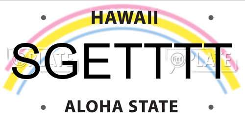 SGETTTT Hawaii License Plate