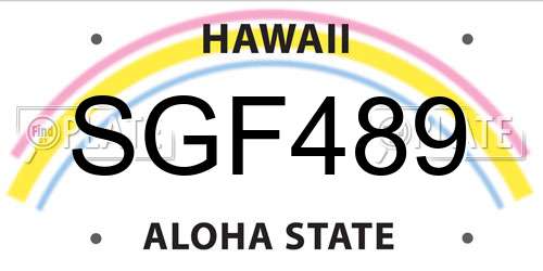 SGF489 Hawaii License Plate