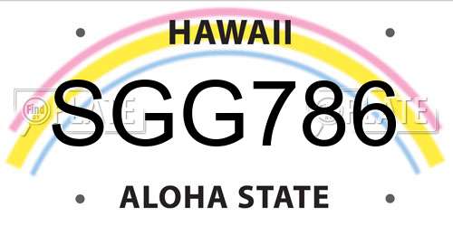 SGG786 Hawaii License Plate