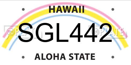 SGL442 Hawaii License Plate