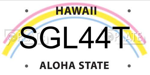 SGL44T Hawaii License Plate