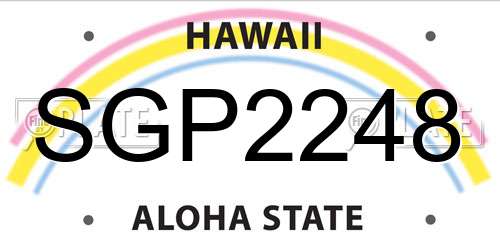 SGP2248 Hawaii License Plate