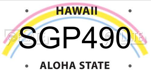 SGP490 Hawaii License Plate