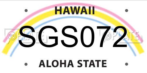 SGS072 Hawaii License Plate