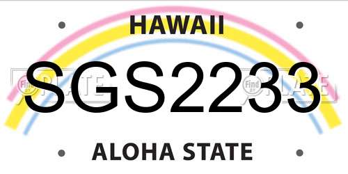 SGS2233 Hawaii License Plate
