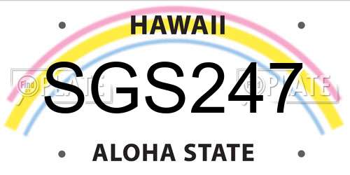 SGS247 Hawaii License Plate
