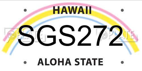 SGS272 Hawaii License Plate