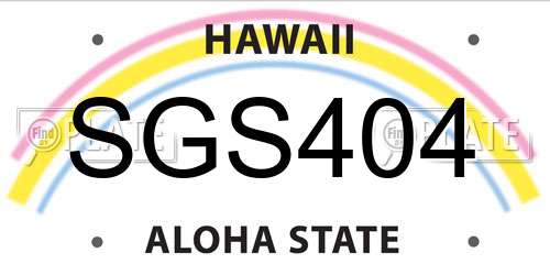 SGS404 Hawaii License Plate