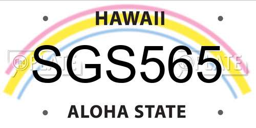 SGS565 Hawaii License Plate