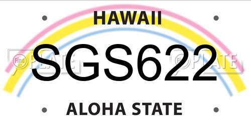 SGS622 Hawaii License Plate