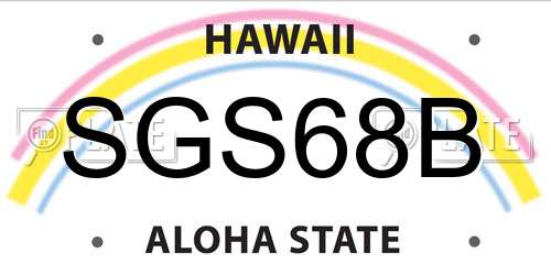 SGS68B Hawaii License Plate