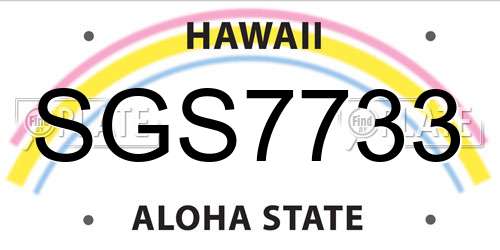 SGS7733 Hawaii License Plate