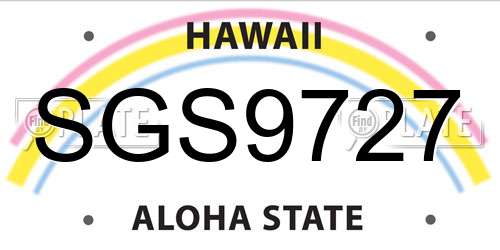 SGS9727 Hawaii License Plate