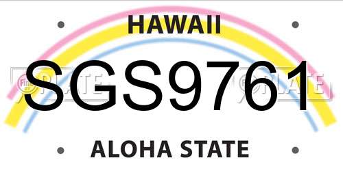 SGS9761 Hawaii License Plate