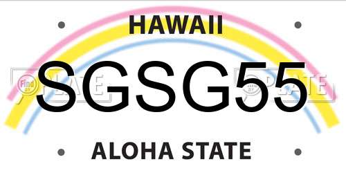 SGSG55 Hawaii License Plate
