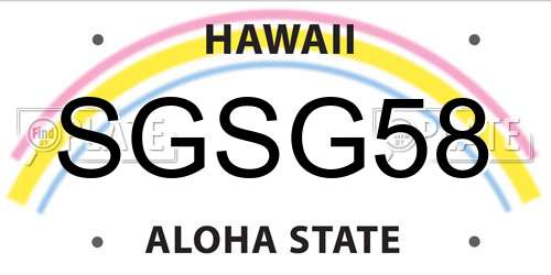 SGSG58 Hawaii License Plate