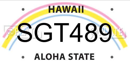 SGT489 Hawaii License Plate