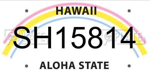 SH15814 Hawaii License Plate