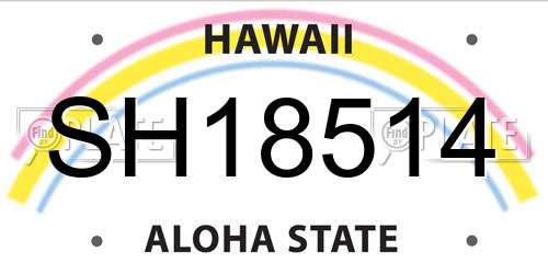 SH18514 Hawaii License Plate