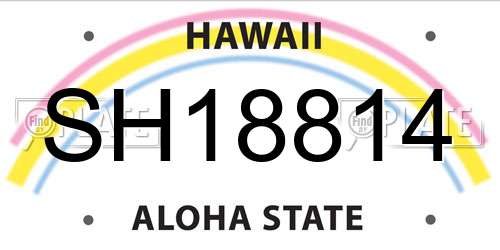 SH18814 Hawaii License Plate