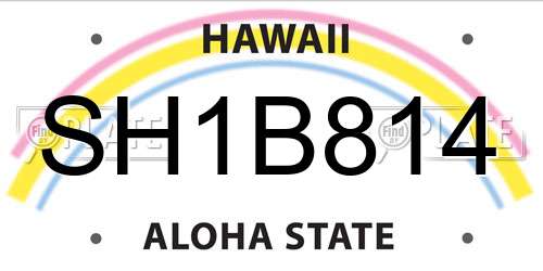 SH1B814 Hawaii License Plate