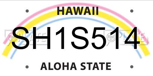 SH1S514 Hawaii License Plate