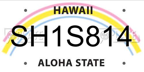 SH1S814 Hawaii License Plate