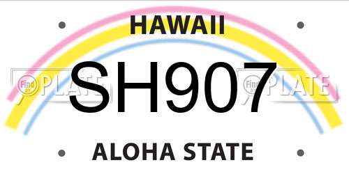SH907 Hawaii License Plate
