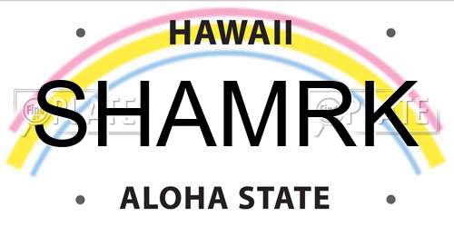 SHAMRK Hawaii License Plate