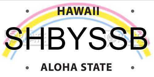 SHBYSSB Hawaii License Plate