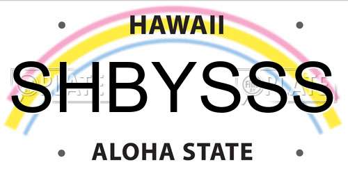 SHBYSSS Hawaii License Plate