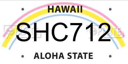 SHC712 Hawaii License Plate