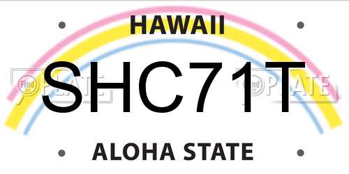 SHC71T Hawaii License Plate