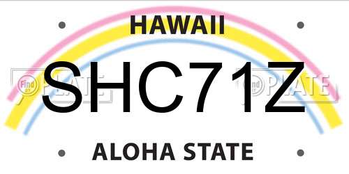 SHC71Z Hawaii License Plate