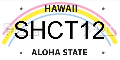 SHCT12 Hawaii License Plate