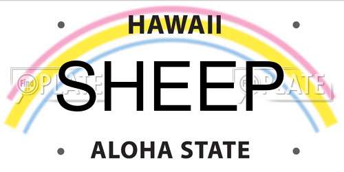 SHEEP Hawaii License Plate