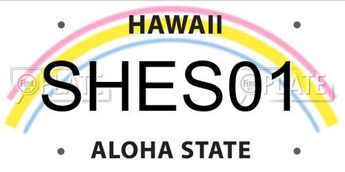 SHES01 Hawaii License Plate