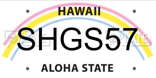 SHGS57 Hawaii License Plate