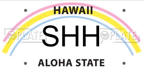 SHH Hawaii License Plate