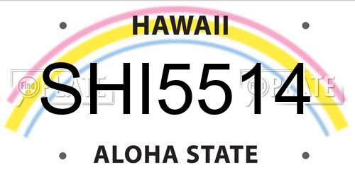 SHI5514 Hawaii License Plate