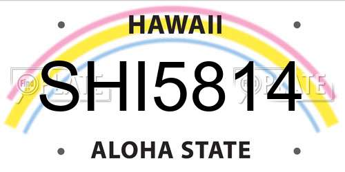 SHI5814 Hawaii License Plate