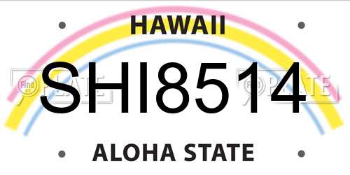 SHI8514 Hawaii License Plate