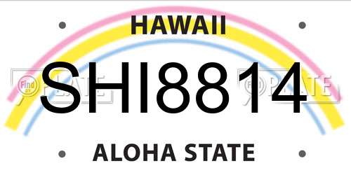 SHI8814 Hawaii License Plate
