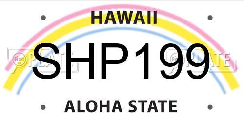 SHP199 Hawaii License Plate