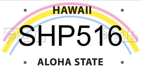 SHP516 Hawaii License Plate