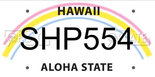 SHP554 Hawaii License Plate