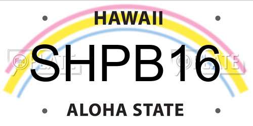 SHPB16 Hawaii License Plate