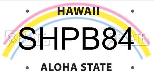 SHPB84 Hawaii License Plate