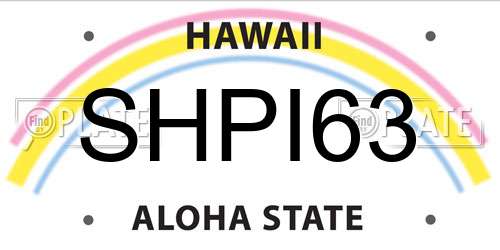 SHPI63 Hawaii License Plate